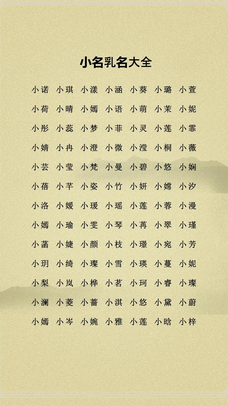 好听的闺女小名_小闺女小名 洋气点的_小名女孩洋气