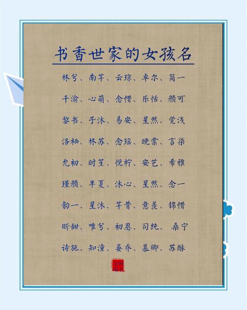 古典书香气息的名字女_古风书香气的名字_书香典雅的女孩名