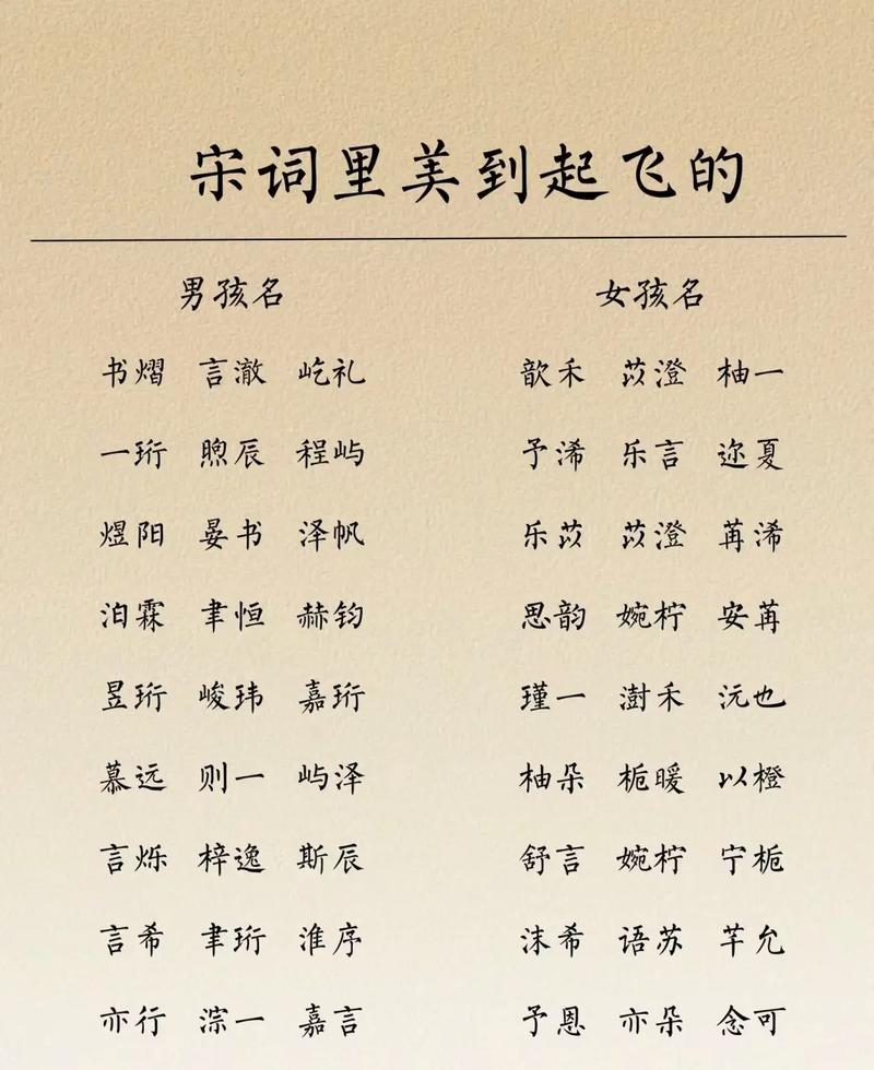 宋词精选名字_十首绝美宋词取名_宋词里惊艳众生名字