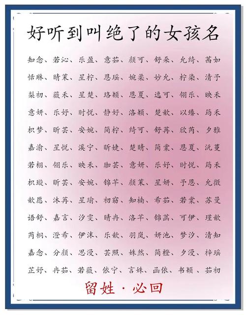 名字女孩简单好听_名字女孩网名昵称_女孩的名字