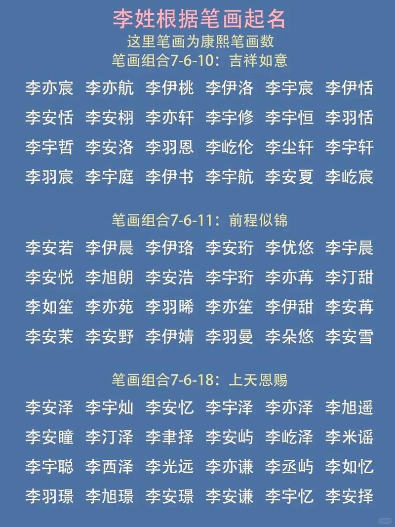 李的姓名男孩_李姓男孩取名_男孩李姓取名字大全免费