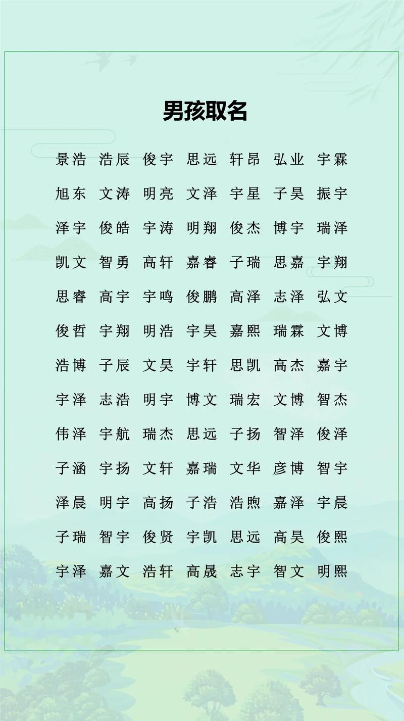 男生名字两个字_男生名字_男生名字寓意好的字