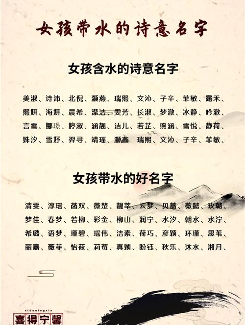 为女儿寻诗意名字？带水字的实用性选择快来瞧