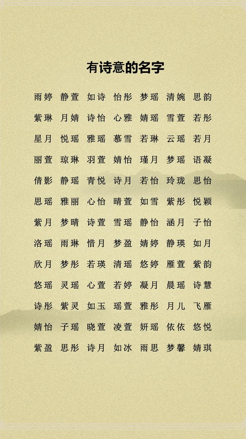 女孩含水的诗意名字_带水意的女孩名字_含水的好听的女孩名