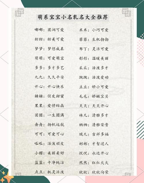 简单又好听女孩乳名_乳名大全女孩2021_女孩子乳名简单又好听